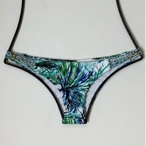 PQ Swim PALMS Braided Side Cheeky Bikini Bottom